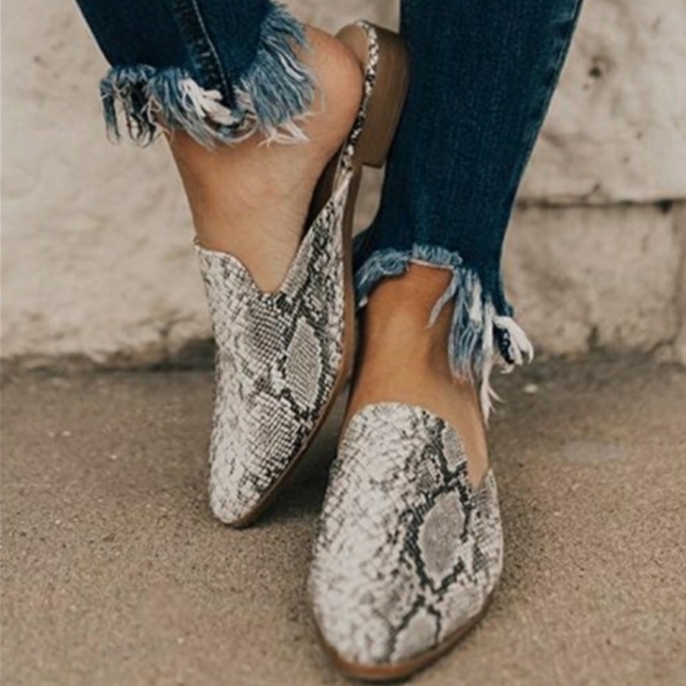 Animal snake skin print Mules